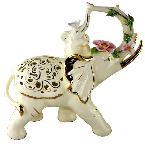 Ceramic Elephant (White) - VA1895