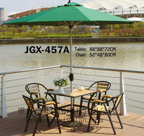 Outdoor Table Set w/Umbrella & 4 Chairs - JGX457A