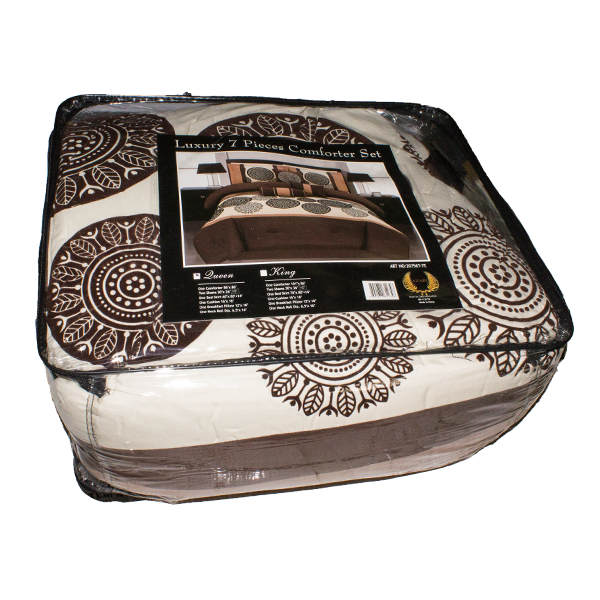 Luxury 7pc Comforter Set - Queen Size