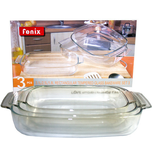 3pcs set glass deep tray 8106-2-3