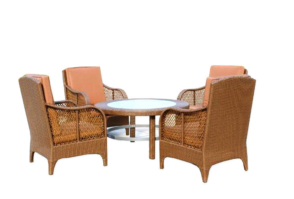 Outdoor Table Set w/4 Chairs & Cushions - JGX808