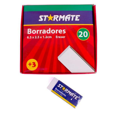 White Eraser 20pc Box - STR-149