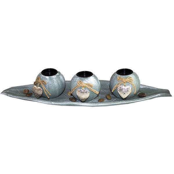 Candle Stand w/Stones Set (3pcs) - ZA067A