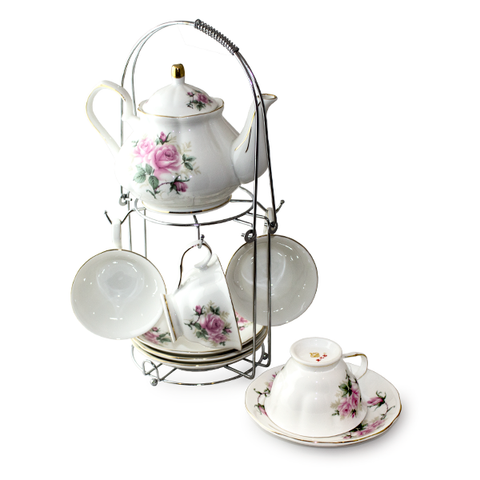 Tea Set (9pc-Floral) - TS-9PC